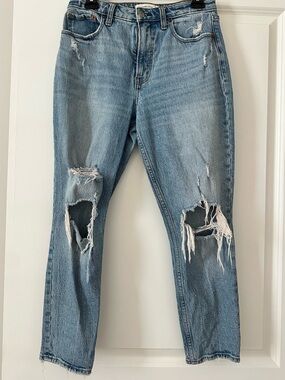 Abercrombie Curve Love Distressed Ripped Jeans